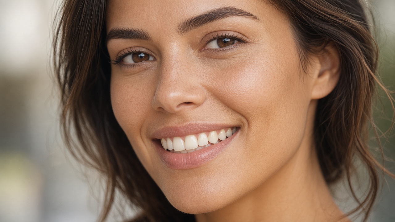 Close-up de sorriso, imagem ilustrativa — não é foto de paciente ou da equipe Harus